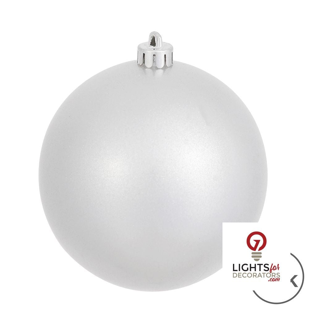 4" Shatterproof Ball Ornament - Silver - Sequin - Set of 6 4" (Set of 6)- Candy (UV) – Bag of 6 — view 3