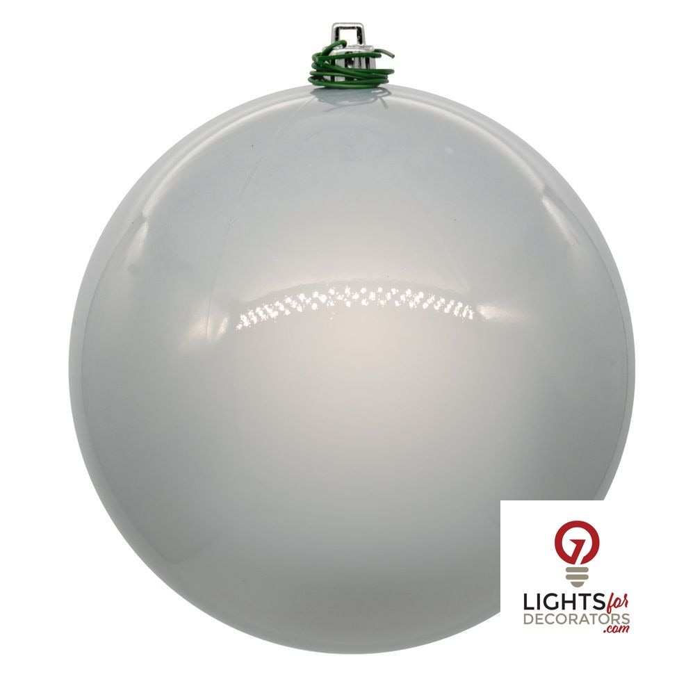 4" Shatterproof Ball Ornament - Silver - Matte - UV Treated - Set of 4 4" (Set of 6)- Pearl (UV) – Bag of 6 — view 1