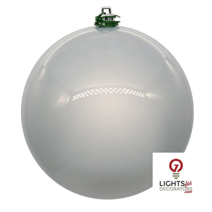 4" Shatterproof Ball Ornament - Silver - Matte - UV Treated - Set of 4 4" (Set of 6)- Pearl (UV) – Bag of 6 — view 1
