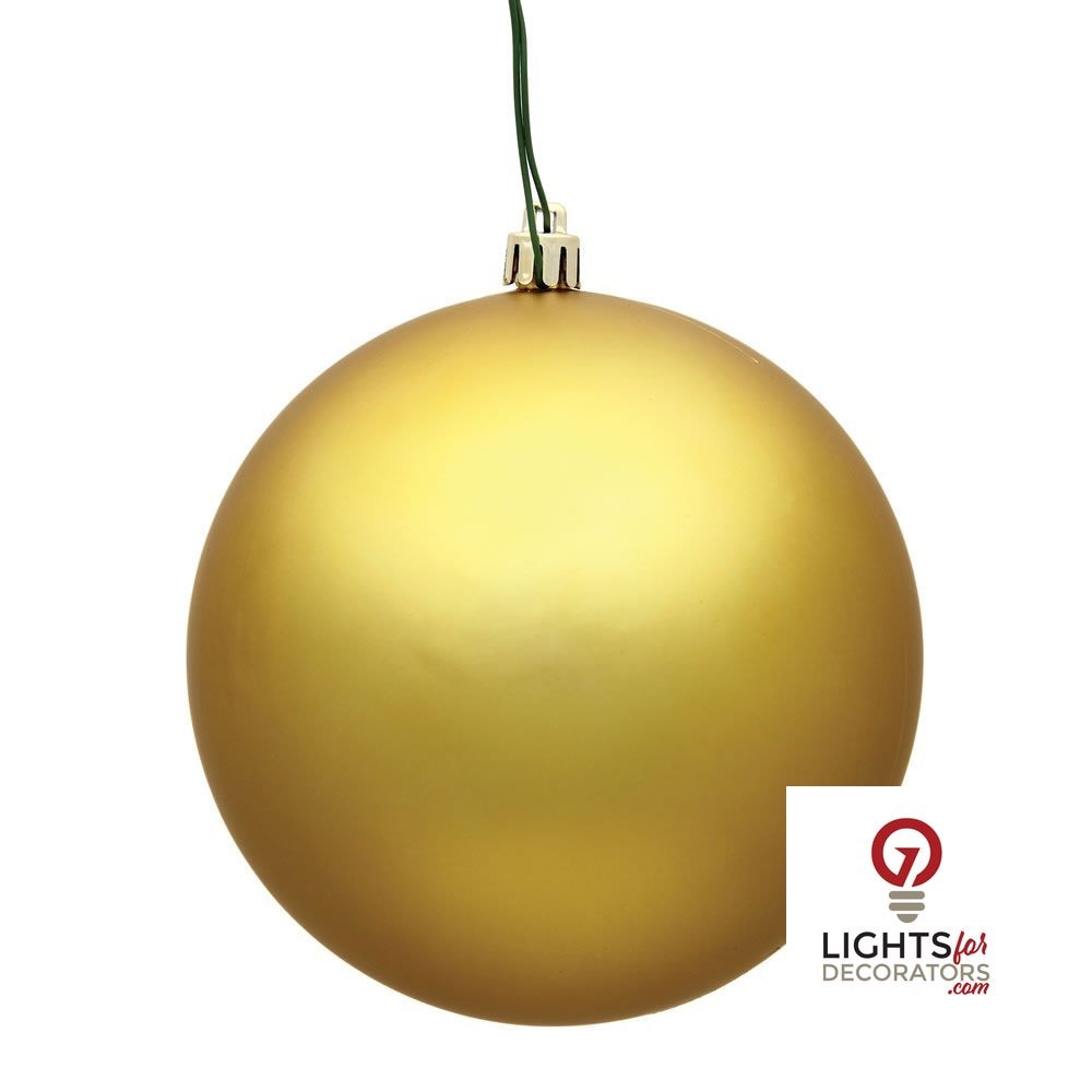 6" Shatterproof Ball Ornament - Gold - Candy - UV Treated - Set of 4