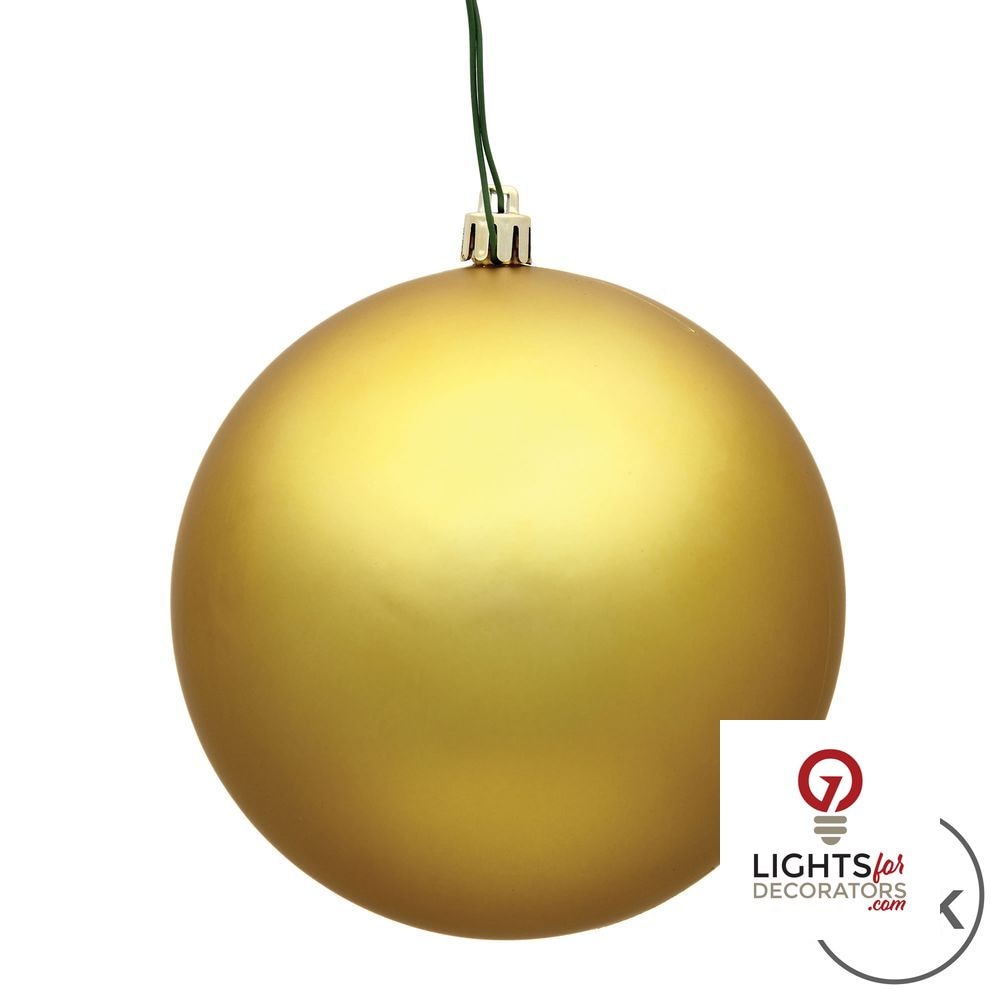 6" Shatterproof Ball Ornament - Gold - Candy - UV Treated - Set of 4 — alternate view