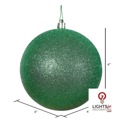 4" Shatterproof Ball Ornament - Green - Sequin - Set of 6 — alternate view