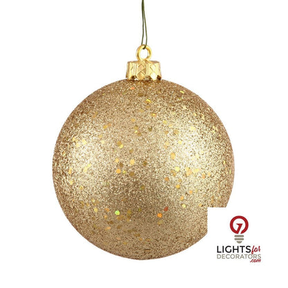 6" Shatterproof Ball Ornament - Gold - Pearl - UV Treated - Set of 4