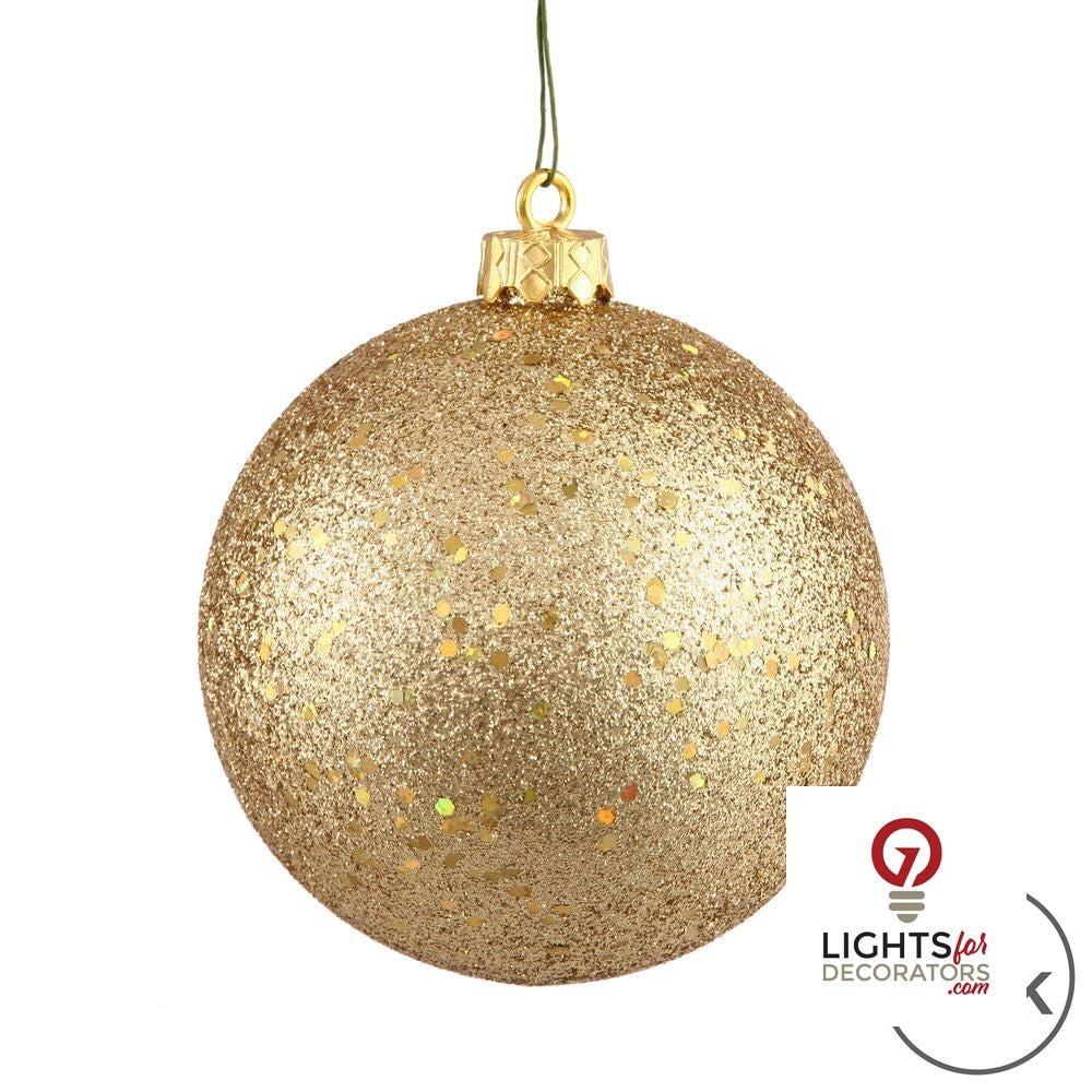 6" Shatterproof Ball Ornament - Gold - Pearl - UV Treated - Set of 4 — alternate view