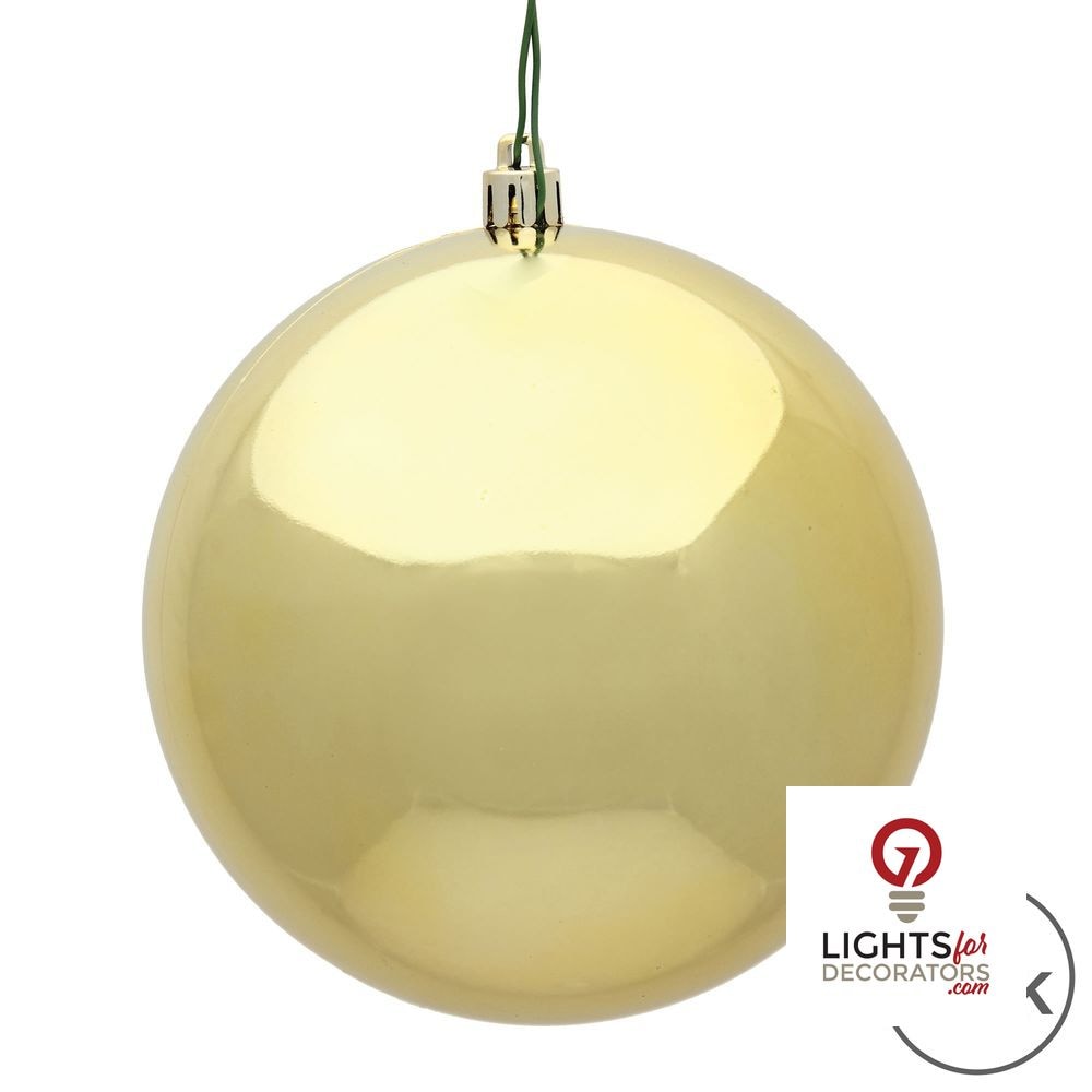 6" Shatterproof Ball Ornament - Gold - Matte - UV Treated - Set of 4 — alternate view