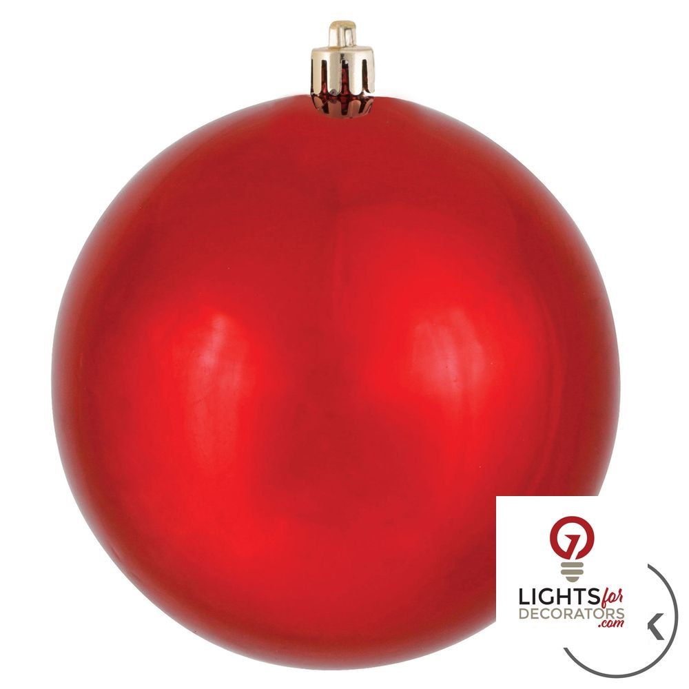 6" Shatterproof Ball Ornament - Red - Matte - UV Treated - Set of 4 — alternate view