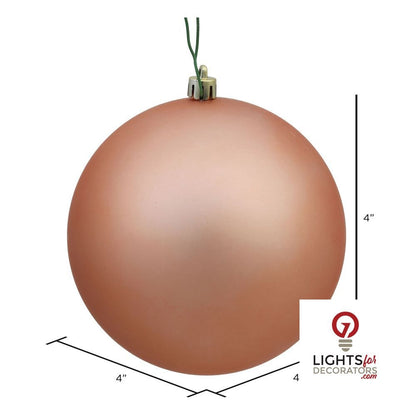 6" Shatterproof Ball Ornament - Rose Gold - Candy - UV Treated - Set of 4 — alternate view