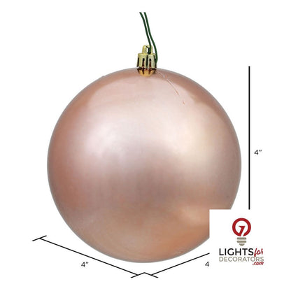 6" Shatterproof Ball Ornament - Rose Gold - Matte - UV Treated - Set of 4 — alternate view