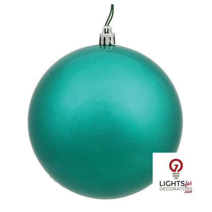 4" Shatterproof Ball Ornament - Teal - Candy - UV Treated - Set of 6