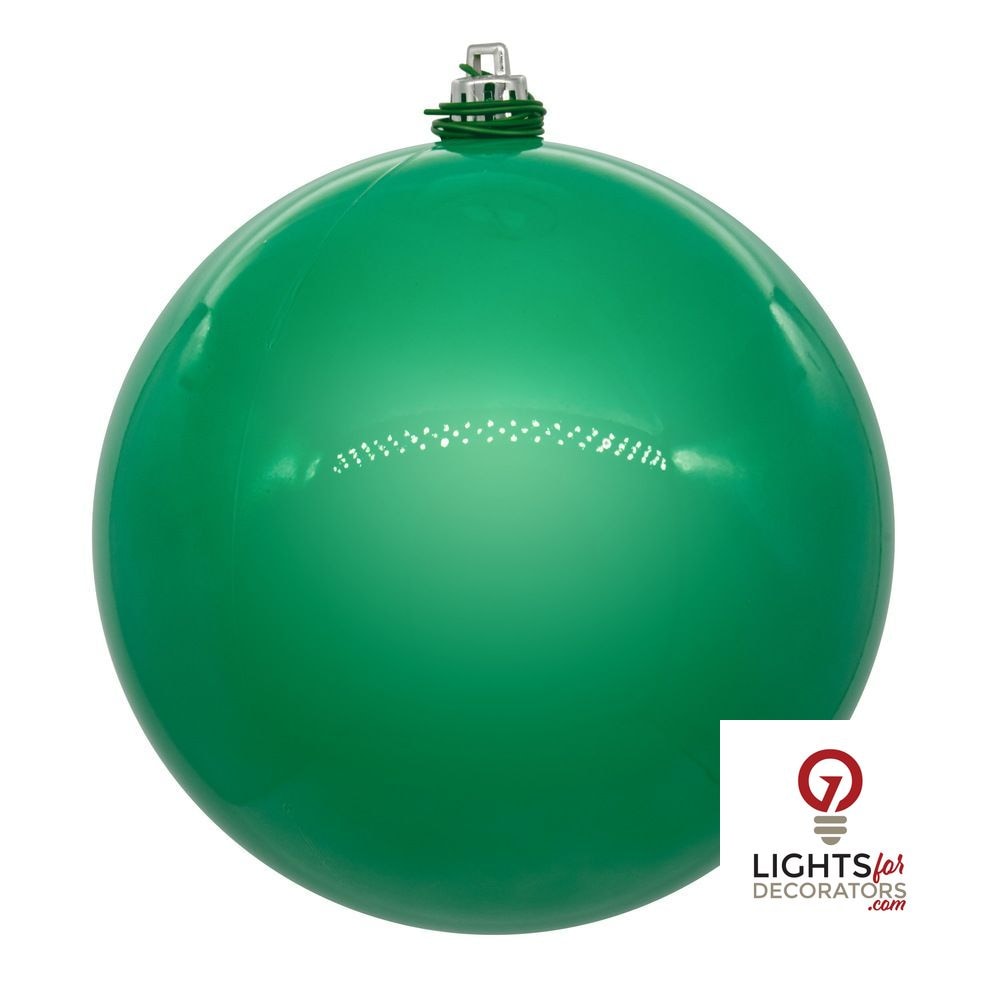 4" Shatterproof Ball Ornament - Teal - Pearl - UV Treated - Set of 6