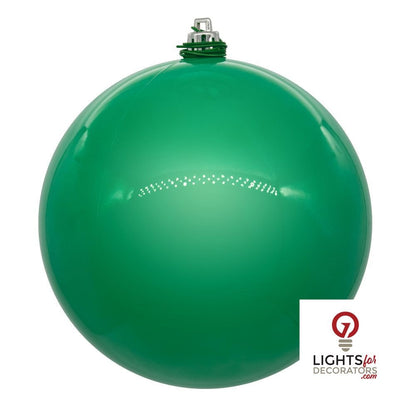4" Shatterproof Ball Ornament - Teal - Pearl - UV Treated - Set of 6