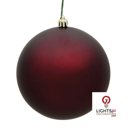 8" Shatterproof Ball Ornament - Burgundy - Candy - UV Treated