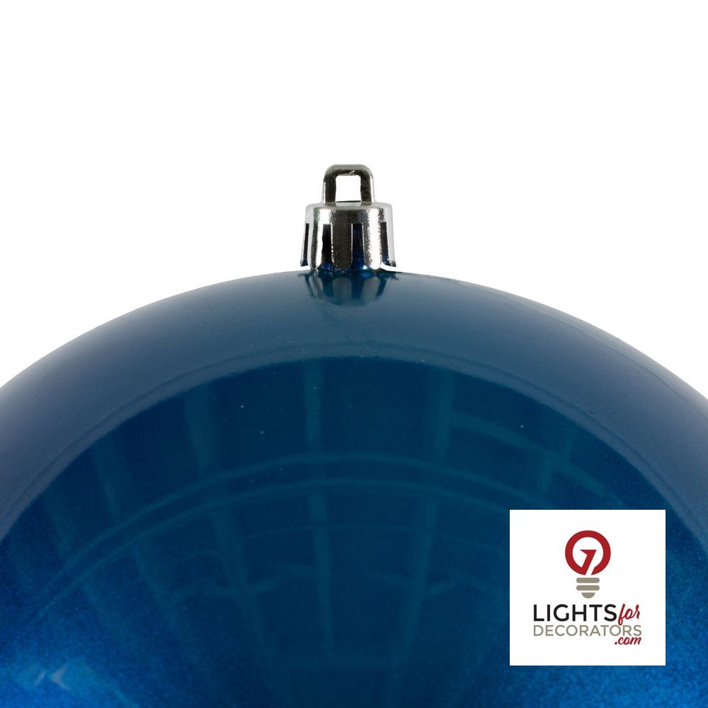 6" Shatterproof Ball Ornament - Blue - Candy - UV Treated - Set of 4 — alternate view