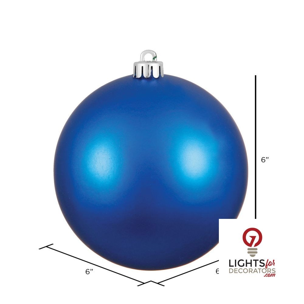 6" Shatterproof Ball Ornament - Blue - Matte - UV Treated - Set of 4 — alternate view