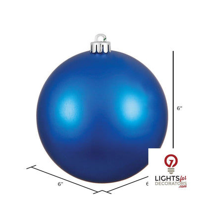 6" Shatterproof Ball Ornament - Blue - Matte - UV Treated - Set of 4 — alternate view