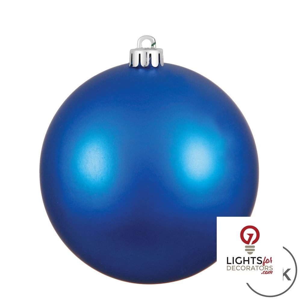 6" Shatterproof Ball Ornament - Blue - Matte - UV Treated - Set of 4 — alternate view