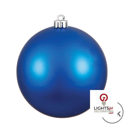6" Shatterproof Ball Ornament - Blue - Matte - UV Treated - Set of 4 — alternate view
