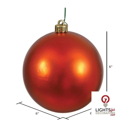 10" Shatterproof Ball Ornament - Burnished Orange - Shiny - UV Treated — alternate view