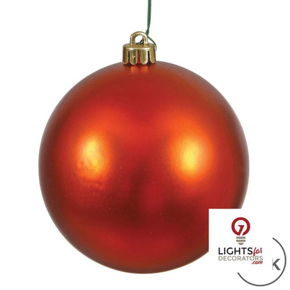 10" Shatterproof Ball Ornament - Burnished Orange - Shiny - UV Treated — alternate view