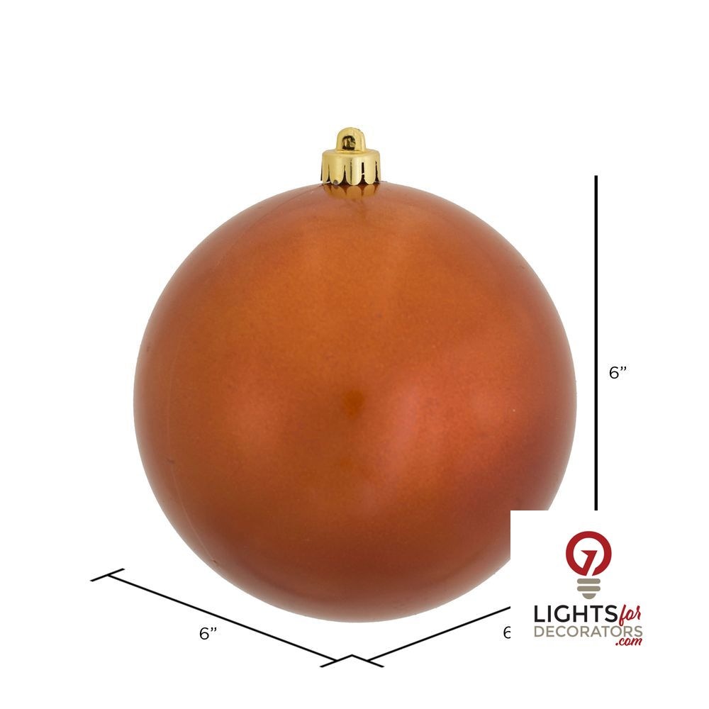 10" Shatterproof Ball Ornament - Burnished Orange - Matte - UV Treated — alternate view