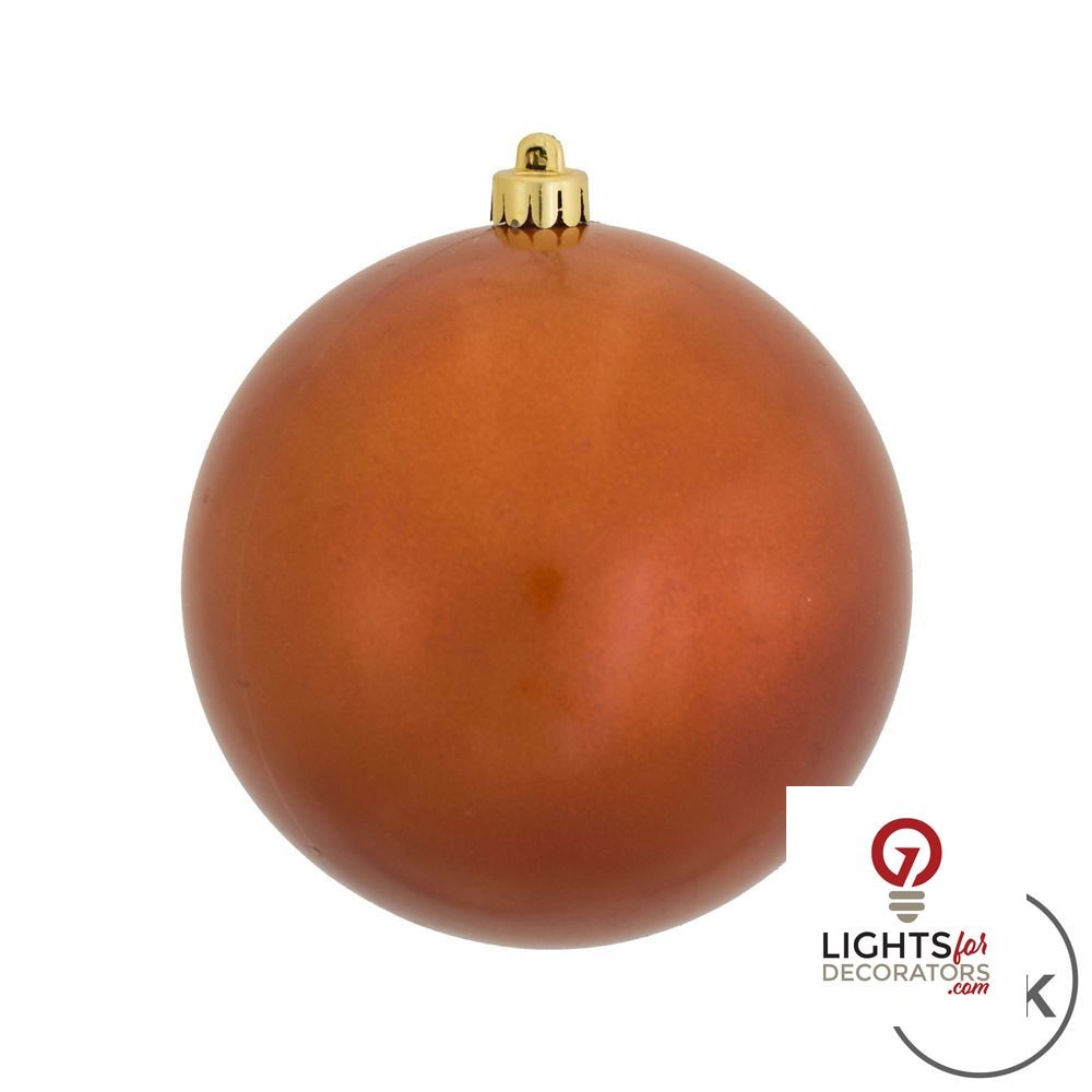 10" Shatterproof Ball Ornament - Burnished Orange - Matte - UV Treated — alternate view