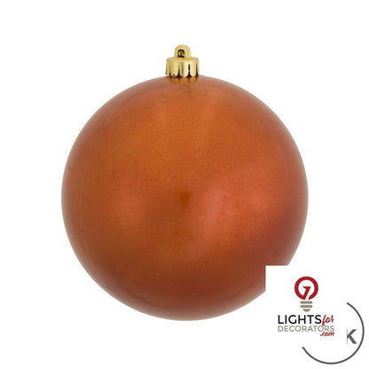 10" Shatterproof Ball Ornament - Burnished Orange - Matte - UV Treated — alternate view