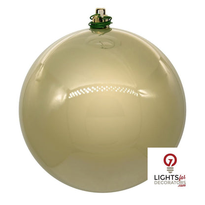 8" Shatterproof Ball Ornament - Champagne - Glitter