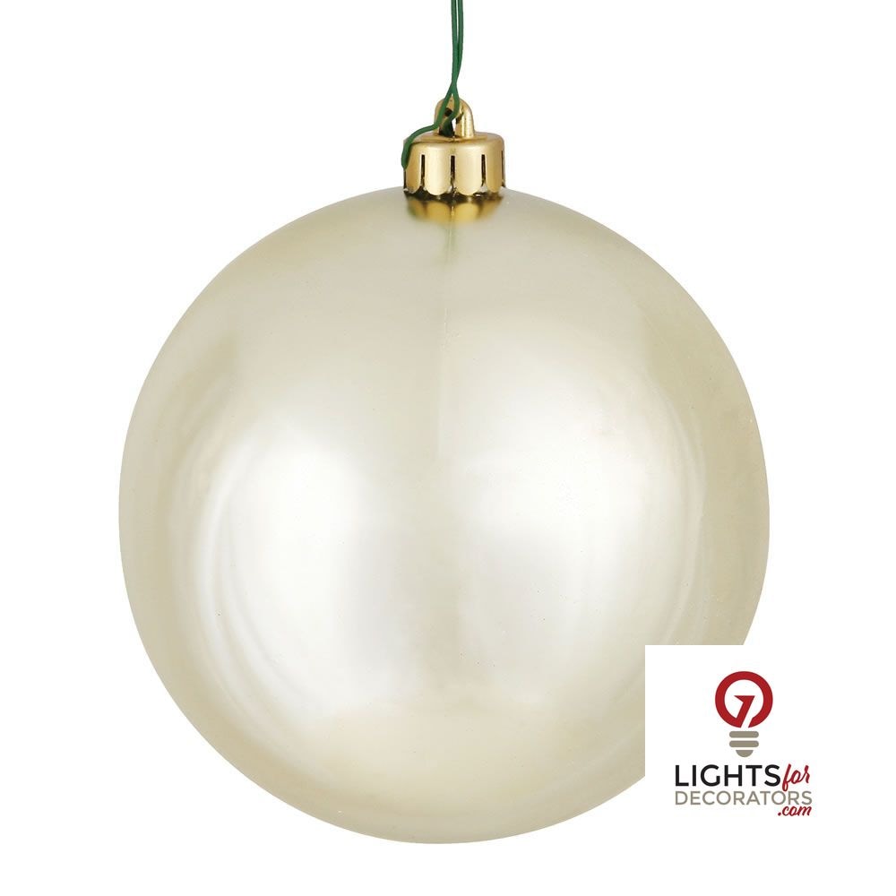 8" Shatterproof Ball Ornament - Champagne - Matte - UV Treated