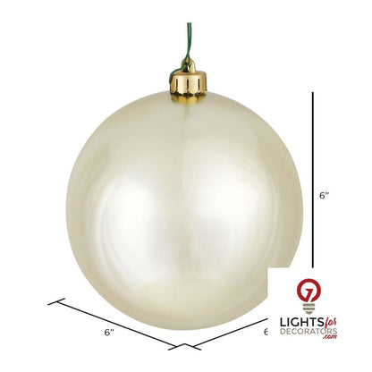 8" Shatterproof Ball Ornament - Champagne - Matte - UV Treated — alternate view