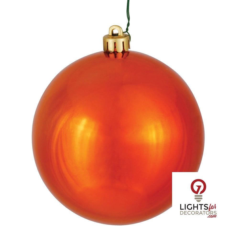 4" Shatterproof Ball Ornament - Champagne - Candy - UV Treated - Set of 6
