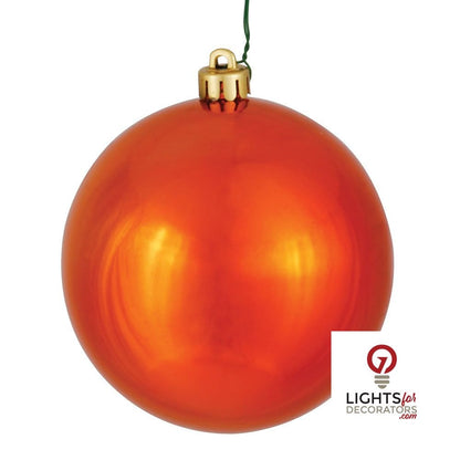 4" Shatterproof Ball Ornament - Champagne - Candy - UV Treated - Set of 6