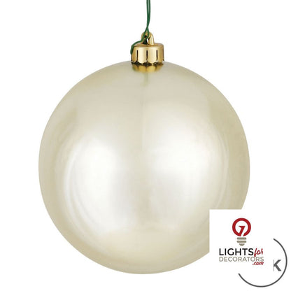 8" Shatterproof Ball Ornament - Champagne - Matte - UV Treated — alternate view