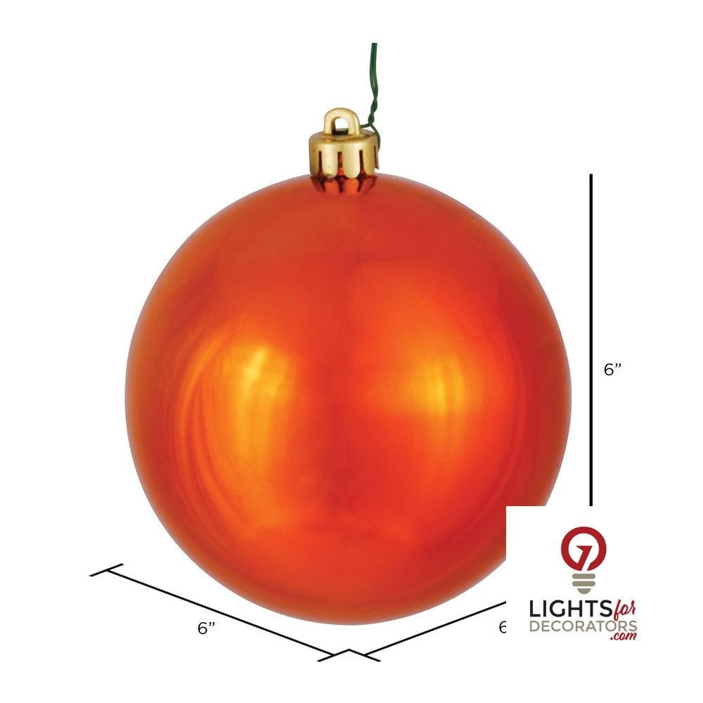 4" Shatterproof Ball Ornament - Champagne - Candy - UV Treated - Set of 6 — alternate view