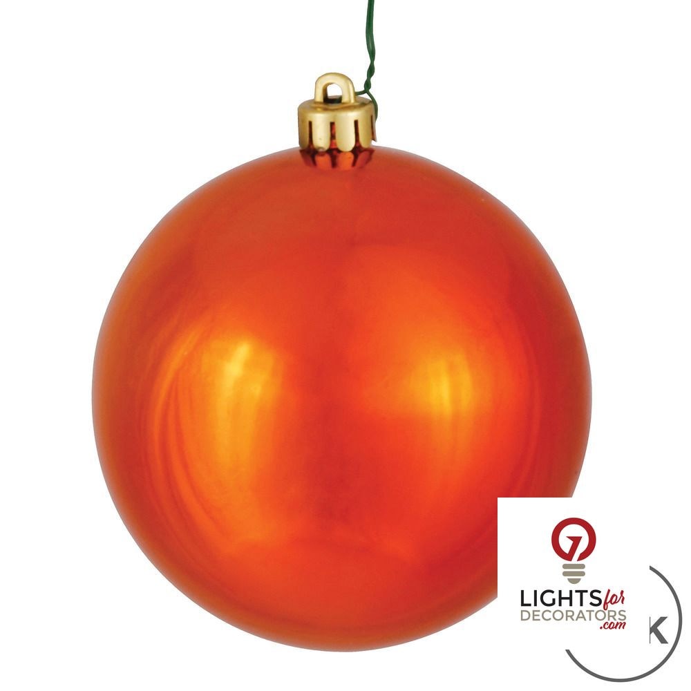 4" Shatterproof Ball Ornament - Champagne - Candy - UV Treated - Set of 6 — alternate view