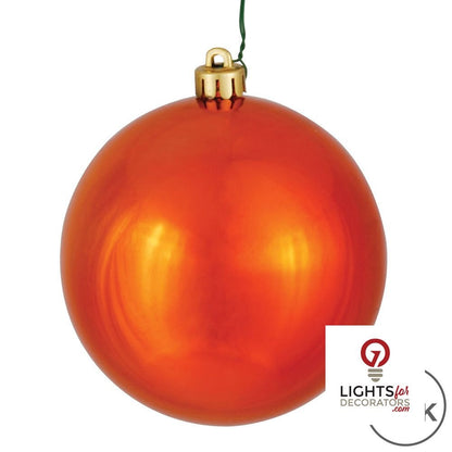 4" Shatterproof Ball Ornament - Champagne - Candy - UV Treated - Set of 6 — alternate view