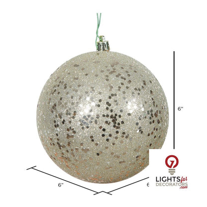 8" Shatterproof Ball Ornament - Champagne - Pearl - UV Treated — alternate view