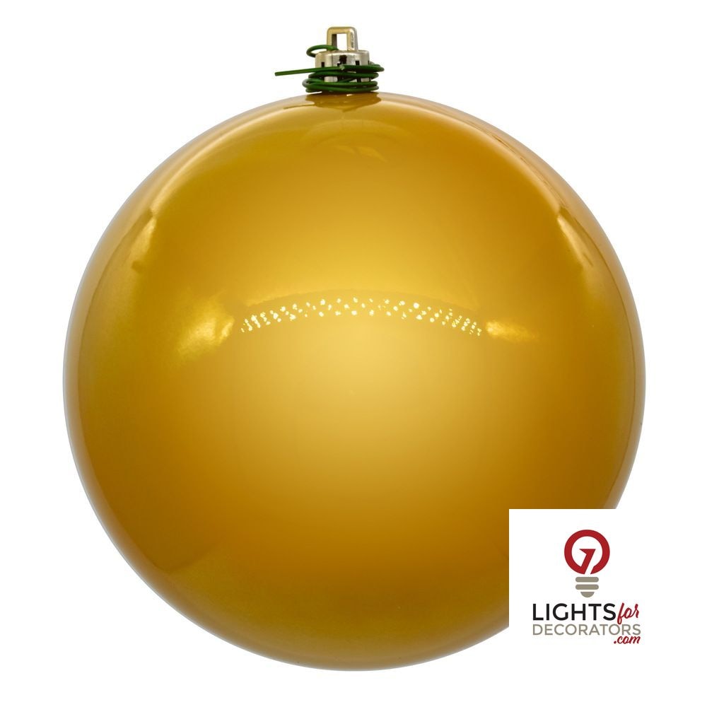 8" Shatterproof Ball Ornament - Gold - Glitter