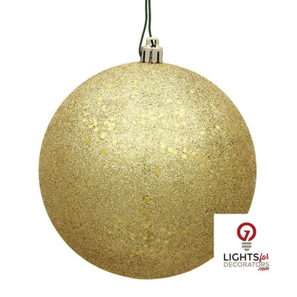 8" Shatterproof Ball Ornament - Gold - Pearl - UV Treated