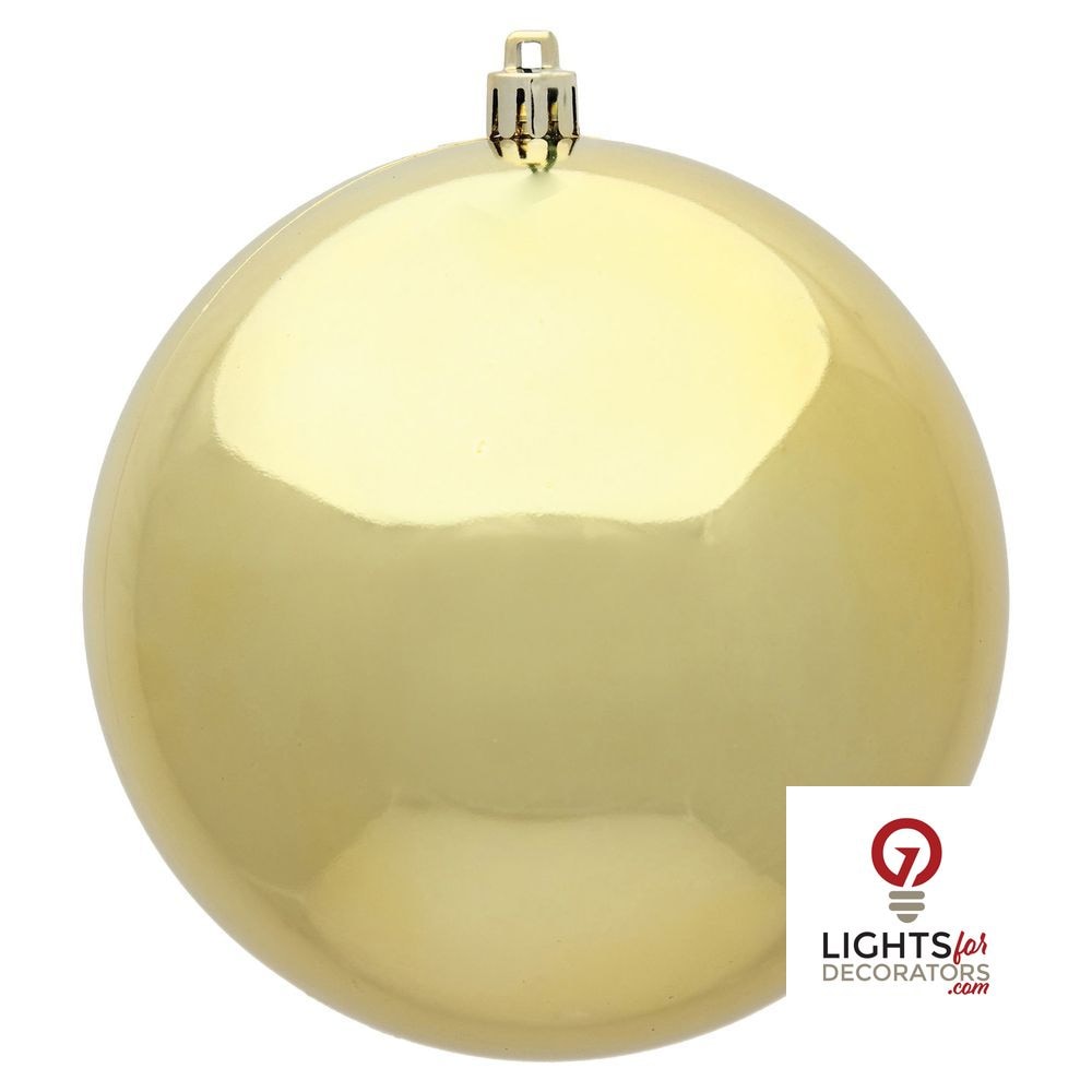 8" Shatterproof Ball Ornament - Gold - Matte - UV Treated