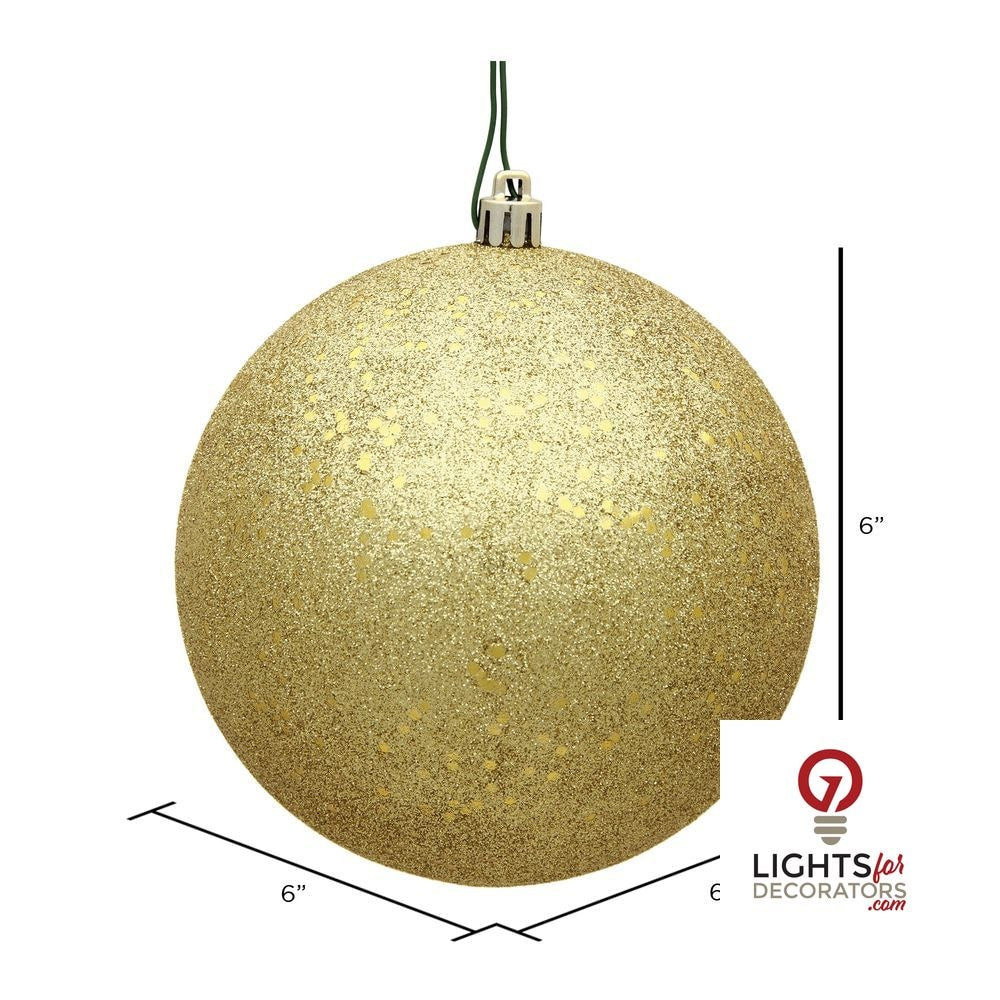 8" Shatterproof Ball Ornament - Gold - Pearl - UV Treated — alternate view