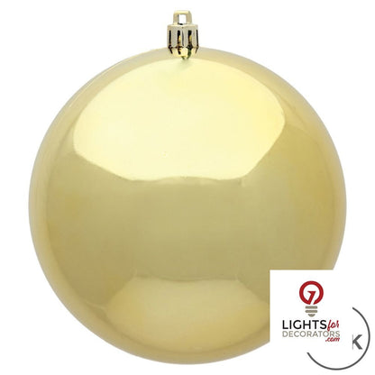 8" Shatterproof Ball Ornament - Gold - Matte - UV Treated — alternate view