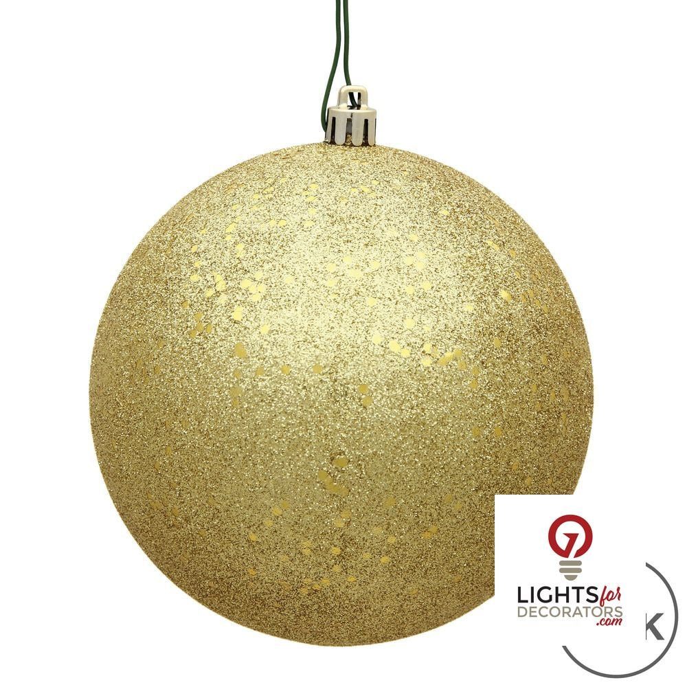 8" Shatterproof Ball Ornament - Gold - Pearl - UV Treated — alternate view