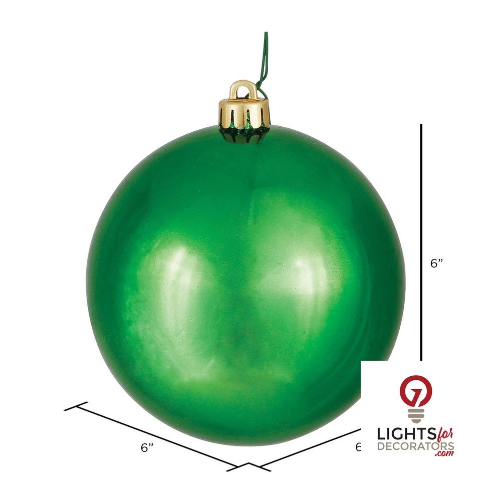 8" Shatterproof Ball Ornament - Green - Matte - UV Treated — alternate view