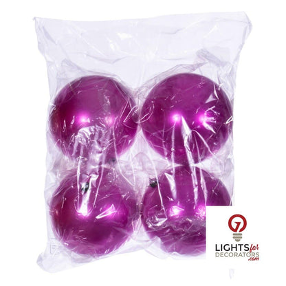 8" Shatterproof Ball Ornament - Hot Pink - Shiny - UV Treated — alternate view