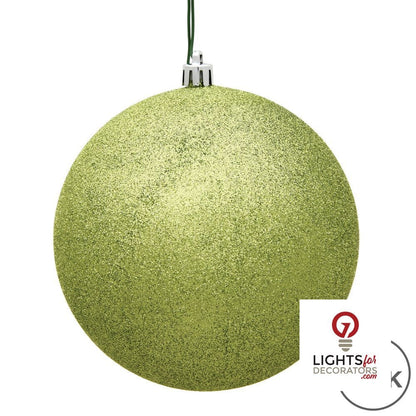 6" Shatterproof Ball Ornament - Lime - Sequin - Set of 4 — alternate view