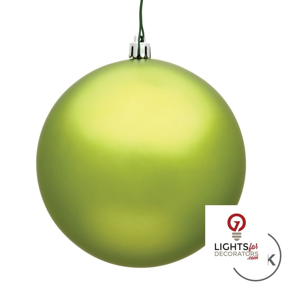 8" Shatterproof Ball Ornament - Lime - Candy - UV Treated — alternate view