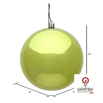 8" Shatterproof Ball Ornament - Lime - Shiny - UV Treated — alternate view