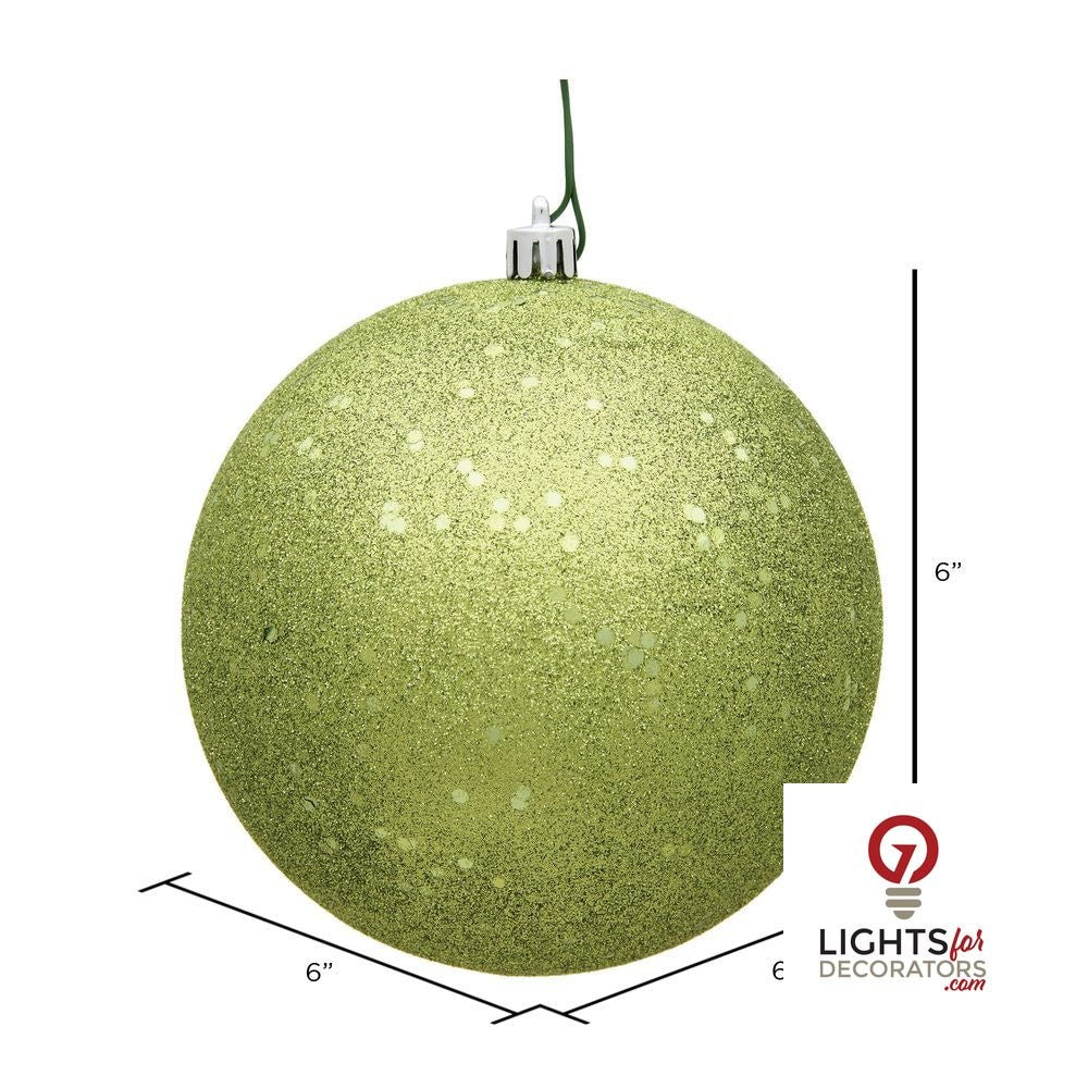 10" Shatterproof Ball Ornament - Lime - Candy - UV Treated — alternate view