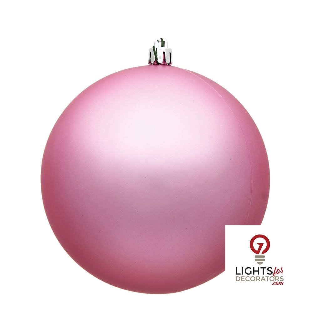 8" Shatterproof Ball Ornament - Pink - Shiny - UV Treated
