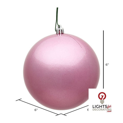 8" Shatterproof Ball Ornament - Pink - Matte - UV Treated — alternate view